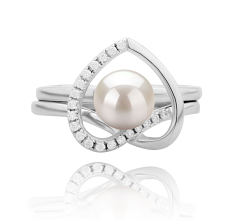 6-7mm Zoetwater Ring in Heart Wit