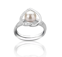 6-7mm Zoetwater Ring in Heart Wit