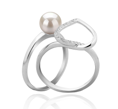 6-7mm Zoetwater Ring in Heart Wit