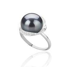 11-12mm Zoetwater Ring in Wendy Zwart geverfd