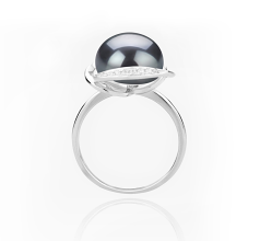 11-12mm Zoetwater Ring in Wendy Zwart geverfd