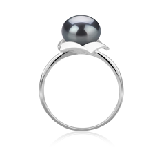 8-9mm Zoetwater Ring in Anais Zwart geverfd