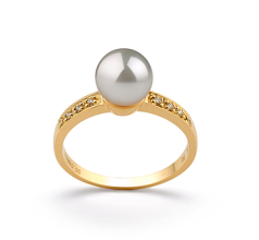 7.5-8mm Japanse Akoya Ring in Anne Wit