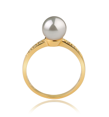 7.5-8mm Japanse Akoya Ring in Anne Wit