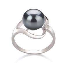 9-10mm Zoetwater Ring in Sadie Zwart geverfd