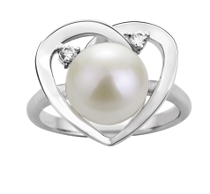 9-10mm Zoetwater Ring in Katie Heart Wit