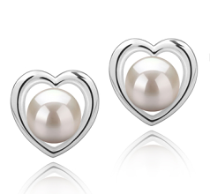 8-9mm Zoetwater Oorbellen set in Kimberly-Heart Wit