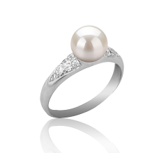 6-7mm Zoetwater Ring in Cristy Wit