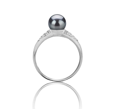 6-7mm Zoetwater Ring in Cristy Zwart geverfd