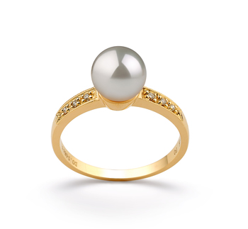 7.5-8mm Japanse Akoya Ring in Anne Wit