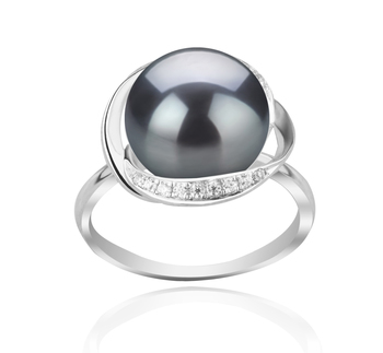 11-12mm Zoetwater Ring in Wendy Zwart geverfd